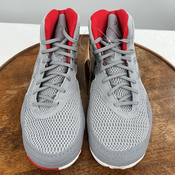 Asics Shoes Wm 10.5 Matblazer Piedmont Grey/Classic Red High Top Wrestling Boots - Picture 4 of 10